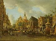 unknow artist The Groenmarkt as seen towards the Westeinde oil painting picture wholesale